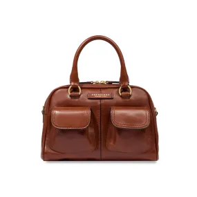 BAULETTO THE BRIDGE FLORA IN PELLE 042454 01 14 MARRONE/ORO