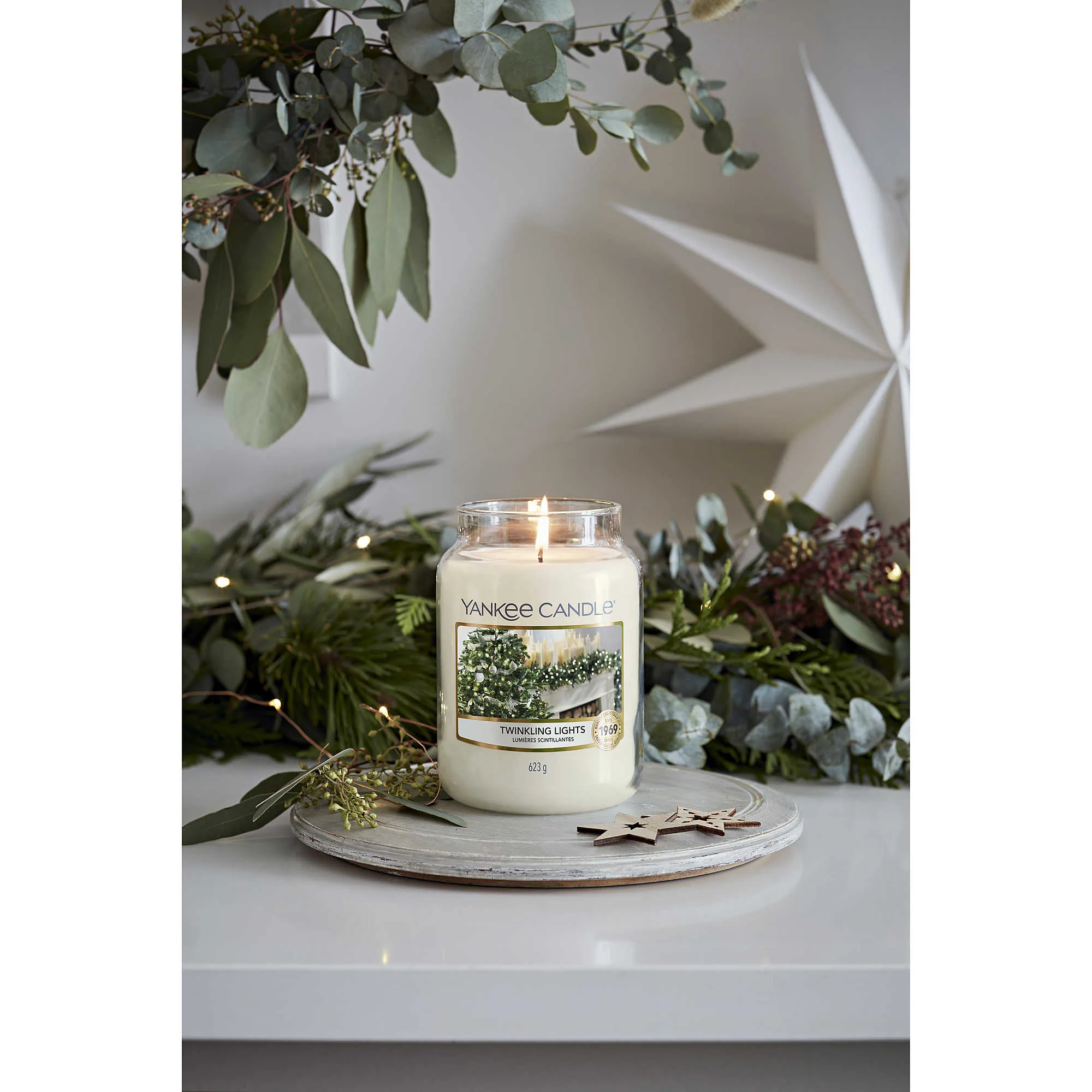 Candela Yankee Candle Giara, Grande Natale colore Bianco