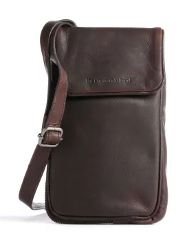  The Chesterfield Brand Anderson Borsetta porta cellulare pelle bovina marrone scuro  